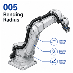 Bending Radius – Vì sao bán kính uốn quyết định tuổi thọ của cáp robot?