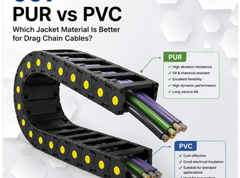 PUR và PVC – Nên chọn loại vỏ nào cho Drag Chain Cable?
